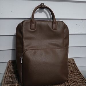 Bugatti Brown Leather Backpack
